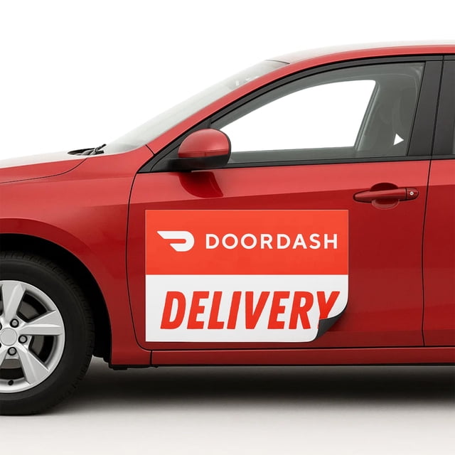Dordash Car Magnet Sign by DC | Flexible Car Magnetic Sheets with Adhesive Backing | 12"x18" Bumper Magnet Sticker for Vehicles, Trucks & Business Advertising Signs | 2 PC | Made in USA