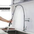 thumbnail image 2 of WOWOW Chrome Spring Kitchen Faucet with Pre-Rinse Pull Down Sprayer Commercial Brass Pot Filler Kitchen Sink Faucet, 2 of 6