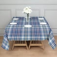thumbnail image 3 of Blue White and Yellow Checkered Pattern Square Tablecloth,Waterproof Square Table Cover,Wipeable Spillproof Washable Table Cover for Home Kitchen Party Decor 52"x52"(132x132cm), 3 of 6