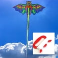 thumbnail image 3 of Cometa Vivid Dragon, cometa grande de una sola línea, fácil de volar, para juegos al aire libre en parques. Línea azul y 50m, 3 of 8