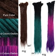 Benehair Dreadlock Extensions Full Head Pack Synthetic Dreads Faux Locs Crochet Hair Reggae Hair Locs Extensions 20inch Dark Black