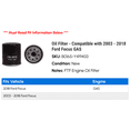 thumbnail image 2 of Filter - Compatible with 2003 - 2018 Ford Focus GAS 2004 2005 2006 2007 2008 2009 2010 2011 2012 2013 2014 2015 2016 2017, 2 of 2