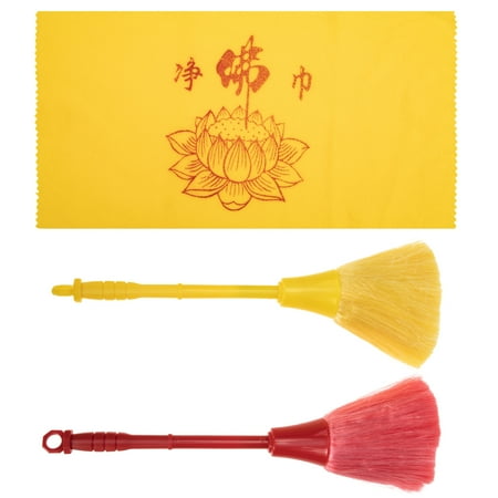 

1 Set Plastic Wiping Buddha Brush Pagoda Ornaments Cleaner Brush Wiping Towel