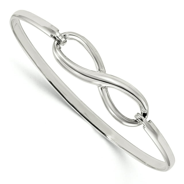 Sterling Silver Infinity Bangle Bracelet (Weight: 7.86 Grams, Length: 7 Inches)