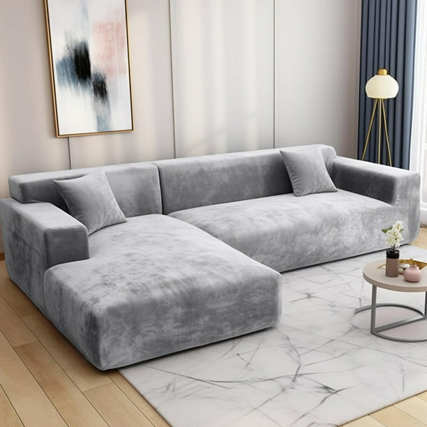 Granbest Housse De Canapé Extensible 3 Places Motif Elégant Housses Canapé Epaisses Jacquard Spandex Universelle Revêtement De Canapé 3 Places Gris