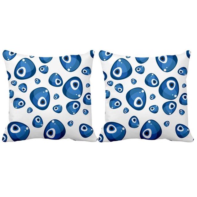 RH-504 S-2 Coussin Carré Intérieur & Extérieur 18 x 18 Po avec Housse, Amulette Il Bleu - Ensemble de 2