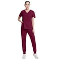 thumbnail image 5 of SAATLERI Scrubs for Women Stretchy Women's Medical Scrubs Nursing Work Uniform Comfort V-Neck Medical Scrubs Top and Jogger Pants with Pocket, 5 of 6