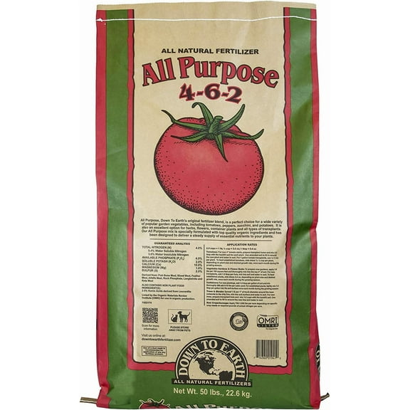 Down To Earth All Natural Fertilizers Organic All Purpose Fertilizer Mix 4-6-2, 50 lb