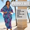 thumbnail image 5 of XYZCANDO Tropical Leaf Women's Long Kaftan Dress Flowy Maxi Dress Beach Cover Up Loose Fit Batwing Sleeve Swimsuit Cover Ups Hawaiian Robe Vacation Outfits Elegant Gown Top Night Dress, 5 of 7