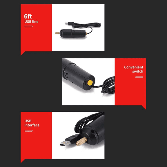 Mini Drill for Jewelry Making, Electric USB Drill Set with 10 0.8 to 1.2mm Drill Bits for Resin Casting Drilling