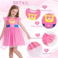 thumbnail image 3 of Marendyee Girls Cute Kitties Tulle Dress with Flutter Sleeves Cat Dress Movie Character up Outfits for Christmas, 3 of 17