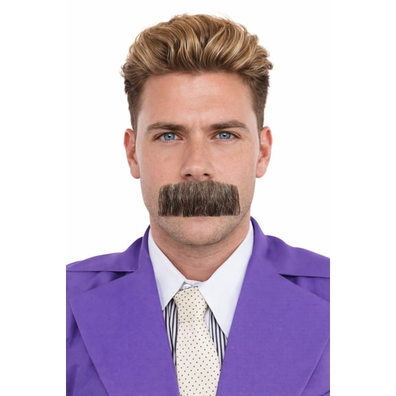 Men's Human Hair Light Brown Mustache | Facial Hair Multiple Colors Option | HPO