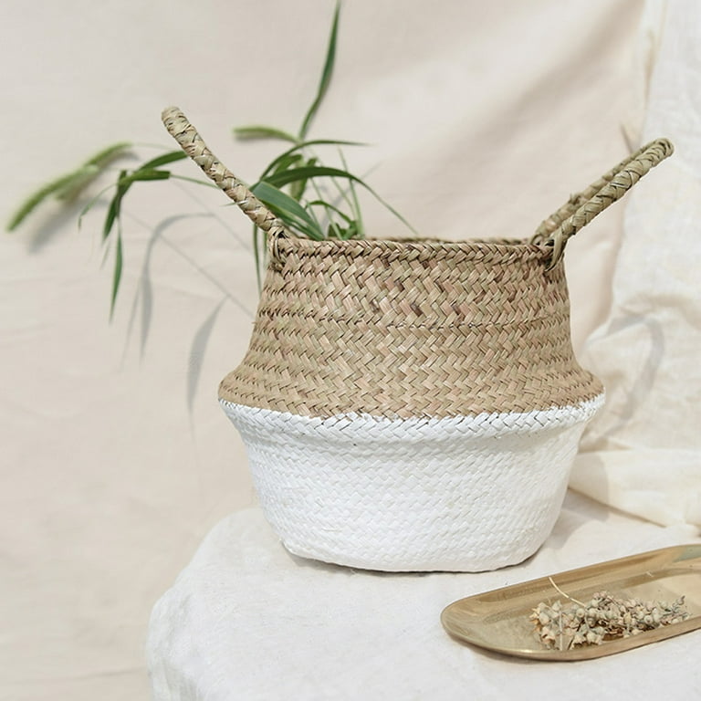 FHKOEGHS Horse Blanket Storage Bag Boxes Storage Seagrass Wicker Basket Wicker Basket Flower Pot Folding Basket Basket Walmart