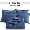 thumbnail image 2 of King Size Comforter Set Washed - 7 Pieces King Size Bed in A Bag, Bedding Sets with Comforters, Sheets, Pillowcases & Shams - Navy, 2 of 8
