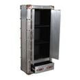 thumbnail image 3 of Pemberly Row Tall Cabinet in Silver Aluminum Cladding and Leather Accents, 3 of 6