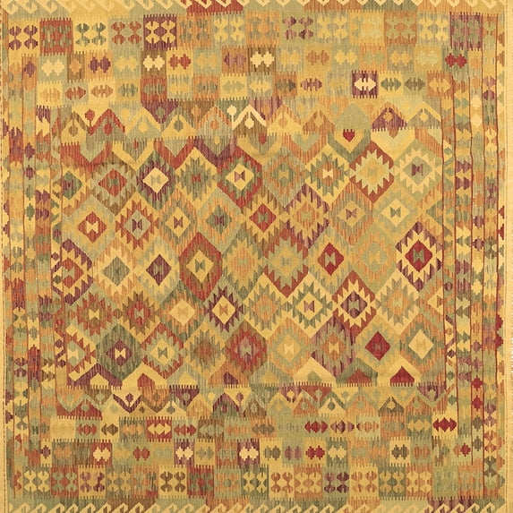 Ahgly Company Indoor Square Southwestern Brown Country Area Rugs, 4' Square
