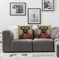 thumbnail image 2 of Acheng Pug Renaissance Dog Throw Pillow Cover  12x12in, 2 of 7