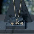 thumbnail image 6 of Rosec Jewels Lab Grown Diamond Snowflake Jewelry Set for Women (Ef-Vs Quality) - Ready to Gift Christmas Earring and Necklace Set, 14K Yellow Gold, 6 of 8