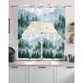 thumbnail image 2 of Green Ombre Forest Kitchen Curtains Sets 24 Inch Length with Valance, Watercolor Mountain Swag Valances and Tiers Curtain Set Drapes Swag Curtains for Living Room, Bathroom, Bedroom, Cafe, 2 of 6