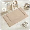 thumbnail image 6 of PABUBE Traditional Soft Khaki Microfiber Shag Bath Mat, 24"x43", Non-Slip and Absorbent Bathroom Rug for Bathroom Floor, Quick Dry, Machine Washable, 6 of 11