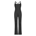 thumbnail image 2 of Womens Tank Jumpsuit, Sleeveless Square Neck Solid Color One-Piece Romper Skinny Pants, 2 of 5