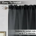 thumbnail image 3 of OVZME Dolly Black Solid Sheer Valance Kitchen Curtains 24 Inch Length 2 Packs, Faux Linen Texture Volie Curtain Tiers for Living Room/Bedroom Small Window Dual Rod Pockets Short Drapes, 30W x 24L, 3 of 7