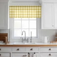 thumbnail image 3 of Yellow Gradient Valance Curtains for Kitchen/Living Room/Bathroom/Bedroom Window, Rod Pocket Small Topper Half Short Window Curtains Voile Sheer Scarf, Farm Plaid Buffalo Checkered Gingham 42"x18", 3 of 8