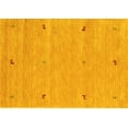 thumbnail image 1 of Ahgly Company Machine Washable Indoor Rectangle Abstract Yellow Contemporary Area Rugs, 6' x 9', 1 of 4