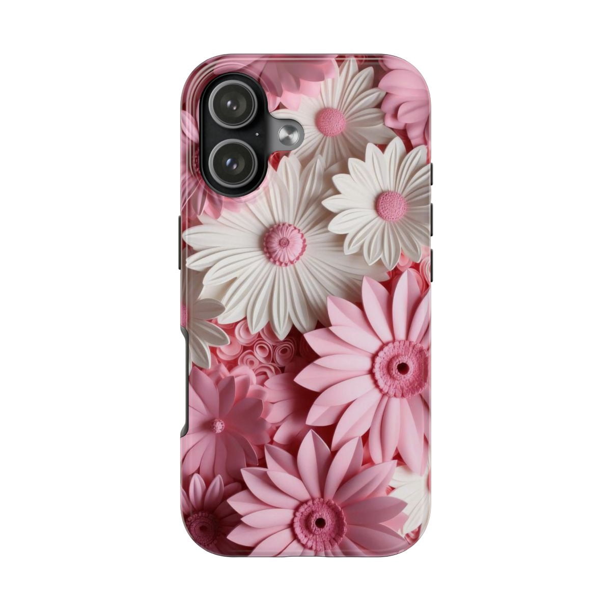 iPhone Tough Case - Flowers Floral Popping 3D Soft Pink Blooming Accessory - iPhone 17