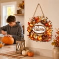 thumbnail image 5 of Small Fall Wreath, Welcome Sign, Autumn Door Decor for Front Door | Cute Hello Fall wreath for front door, wall, office, entryway, and indoor outdoor autumn harvest decor. 4PCS, 5 of 8