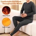 thumbnail image 3 of Htwon Thermal Underwear for Mens Set Long John Underwear Long Sleeve Base Layer Set (Gray, M), 3 of 20