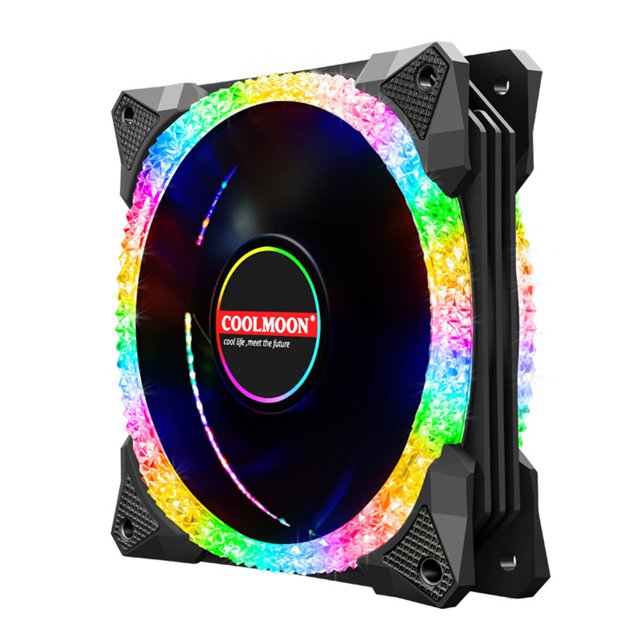 Magic Diamond 120mm ARGB PWM Ventilador con cubierta para PC Sistema de enfriamiento de computadora, 3Pin 5V Soporte de iluminación controlada por programa, Ventilador de enfriamiento silencioso RGB