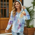 thumbnail image 3 of DISNIMO Jellyfish Printed Sweatshirts for Women Long Sleeve Hoodies V Neck Pullover Tops Waffle Hooded Sweatshirt for Women, S, 3 of 7