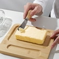 thumbnail image 2 of 1 Set Wood Butter Dish With Glass Dome And Metal Cutter Clear Butter Holder Square Butter Tray, 2 of 9