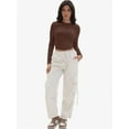 thumbnail image 6 of Womens Long Sleeve Shirts Basic Crop Tops Going Out Fall Fashion Slim Fit, 6 of 6
