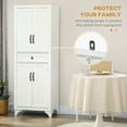 thumbnail image 5 of Barara King Kitchen Pantry,67" 4-Door Kitchen Pantry with Drawer and Adjustable Shelves, White, 5 of 6