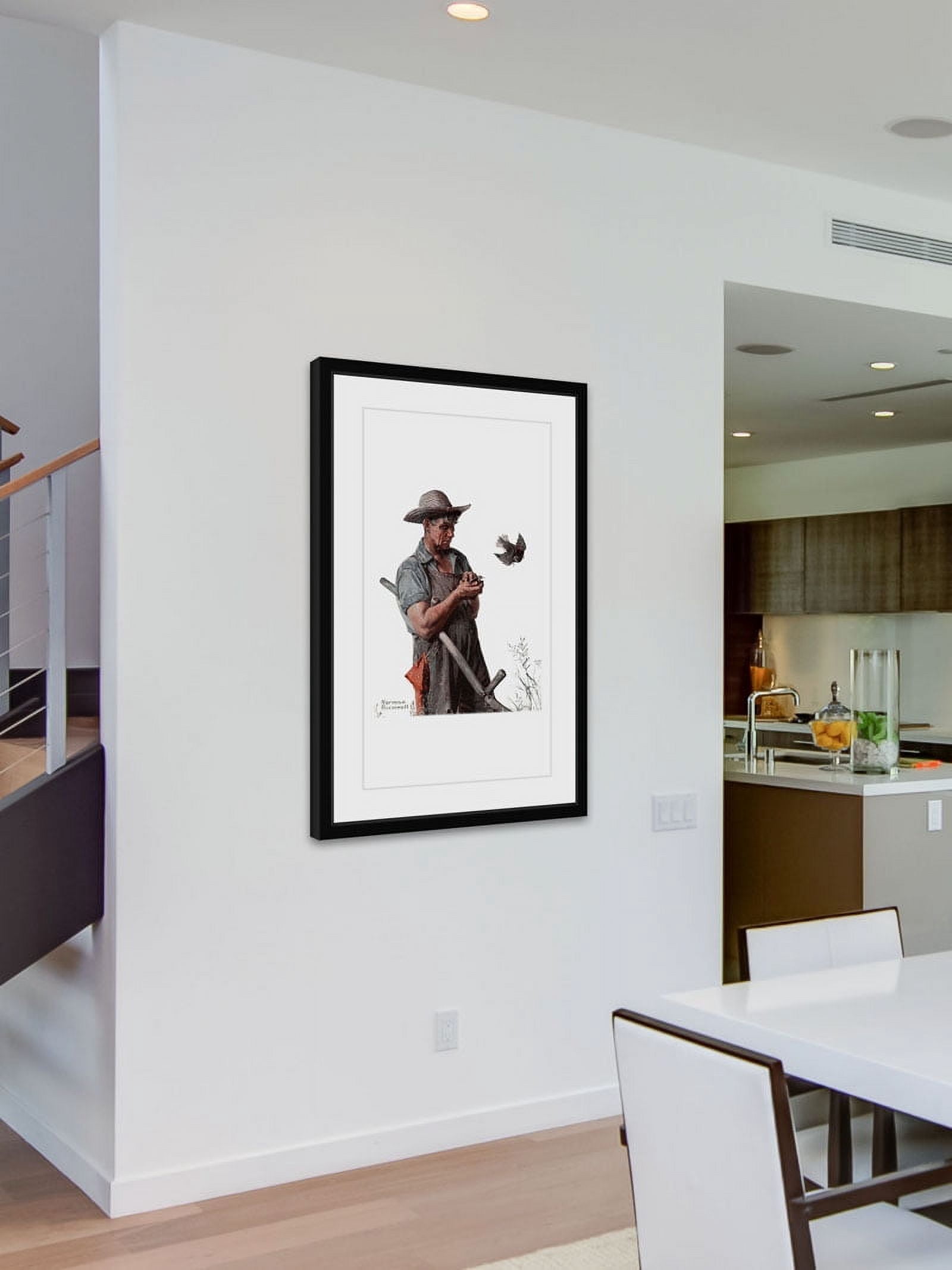 Marmont Hill Inc Norman Rockwell 'Farmer and the Bird' Marmont Hill Framed Art Print - Multi-color