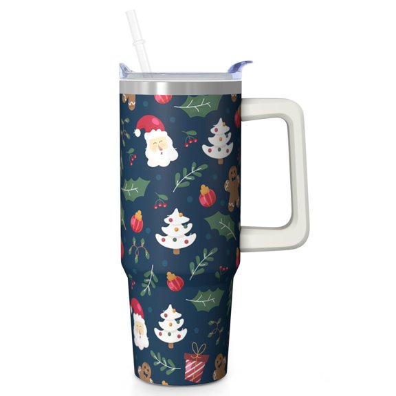 30oz Christmas Bells Tumbler with Lid Straw Stainless Steel Cup Double Wall Insulated Gifts for Holiday