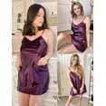 thumbnail image 5 of SMZ Women Satin Nightgown Babydoll Lingerie Dress Sexy Sleepwear Mini Slip Chemise Nightwear, 5 of 6