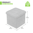 thumbnail image 2 of Magshion 15" Cube Folding Ottoman with Storage, Cotton-linen Collapsible Storage Ottoman Foot Stool, for Living Room Bedroom Entryway, Light Gray, 2 of 8
