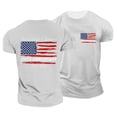 thumbnail image 5 of Kids American Flag Shirt Regular Fit Casual 250 Anniversary T-Shirt Breathable Soft Kids Daily Wear Light Gray 12-13 Years, 5 of 5