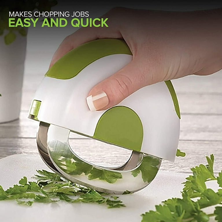 GOTYDI Semicircle Shape Herb and Salad Chopper with Retractable Hidden  Blade Safe Manual Salad Hand Chop Home Kitchen Tool for 