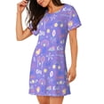 thumbnail image 2 of Uemuo Tennis 1 Pattern Women’s Nightdress – Casual Sleep Shirt, Soft Relaxed Fit Short-Sleeved Cotton Sleepwear for Home, Bedtime, and Lounging, 2 of 6