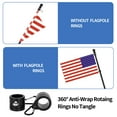 thumbnail image 3 of Tangle Free Spinning Flag Pole 6FT Flagpole Kit for American Flag Stainless Steel Flag Pole for Outside House Truck Garden Yard Residential or Commercial(Black No Bracket), 3 of 5