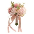thumbnail image 1 of Ramo de novia con flores para centros de mesa, decoración romántica para damas de honor Rosa, 1 of 9