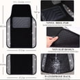 thumbnail image 5 of Car-Grand Bling Rhinestone Diamond car floor mats shining carpet sparkly glitter crytal with anti-slip heel waterproof universal fit cute girl women 4pcs Black silver, 5 of 9
