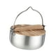 thumbnail image 4 of Olla para acampar con tapa de madera, utensilios de cocina para acampar, olla redonda portátil para colgar, olla para exteriores para acampar,, 4 of 8