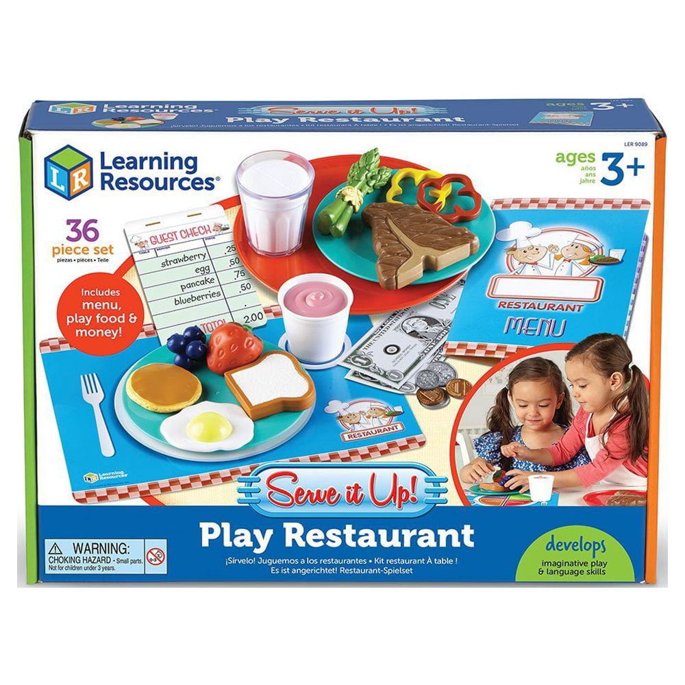 Learning Resources Serve It Up Play Restaurant , Play Food for Toddlers and Kids, Ages 3+