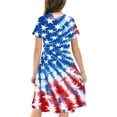 thumbnail image 4 of Amidoa Girl Dresses Short Sleeve Swing A-Line 4th of July Dress Casual Summer Sundress for Kids Multicolor Size 13, 4 of 9