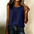 thumbnail image 3 of Womens Cotton Linen Tank Tops, Sleeveless Shirts for Women Summer Casual Plus Size Solid Color Crewneck Dressy Blouses Mothers Gifts, 3 of 6
